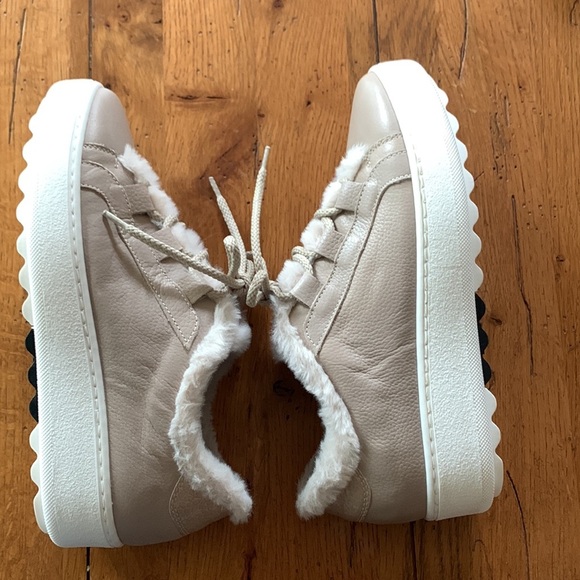 Ron White Ornella Fawn Shearling Trim Platform Sneaker Women’s Tan Shoes Size 37 - Picture 4 of 13